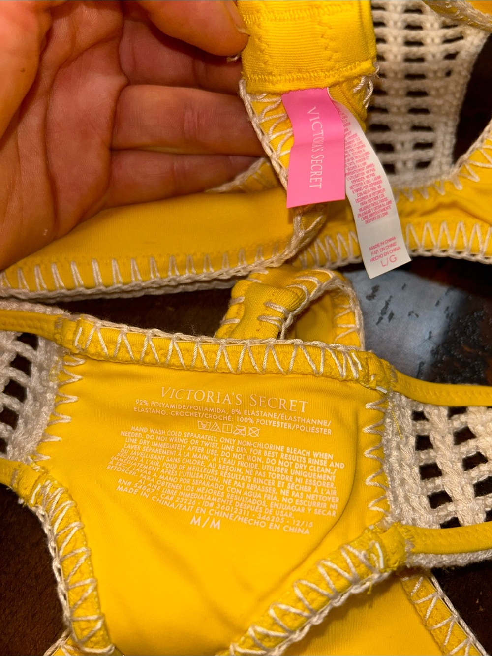 VICTORIA'S SECRET Crochet Scuba Thong Bikini Bottom and Top - Picture 6 of 6